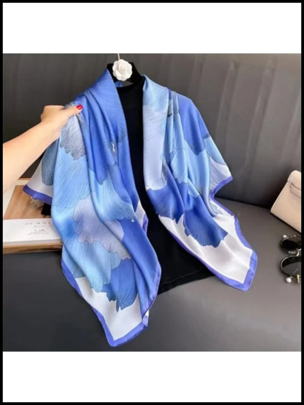 XL 43 Inch Extra Large Square Fashion Scarf Silk Feeling Hair Scarf Wrapping